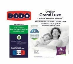 Meilleure vente 😍 DODO Oreiller Grand Luxe Quallofil Allerban 50x70 Cm Blanc 👏 -Doublures de lit Soldes 3307410009638 AMB1