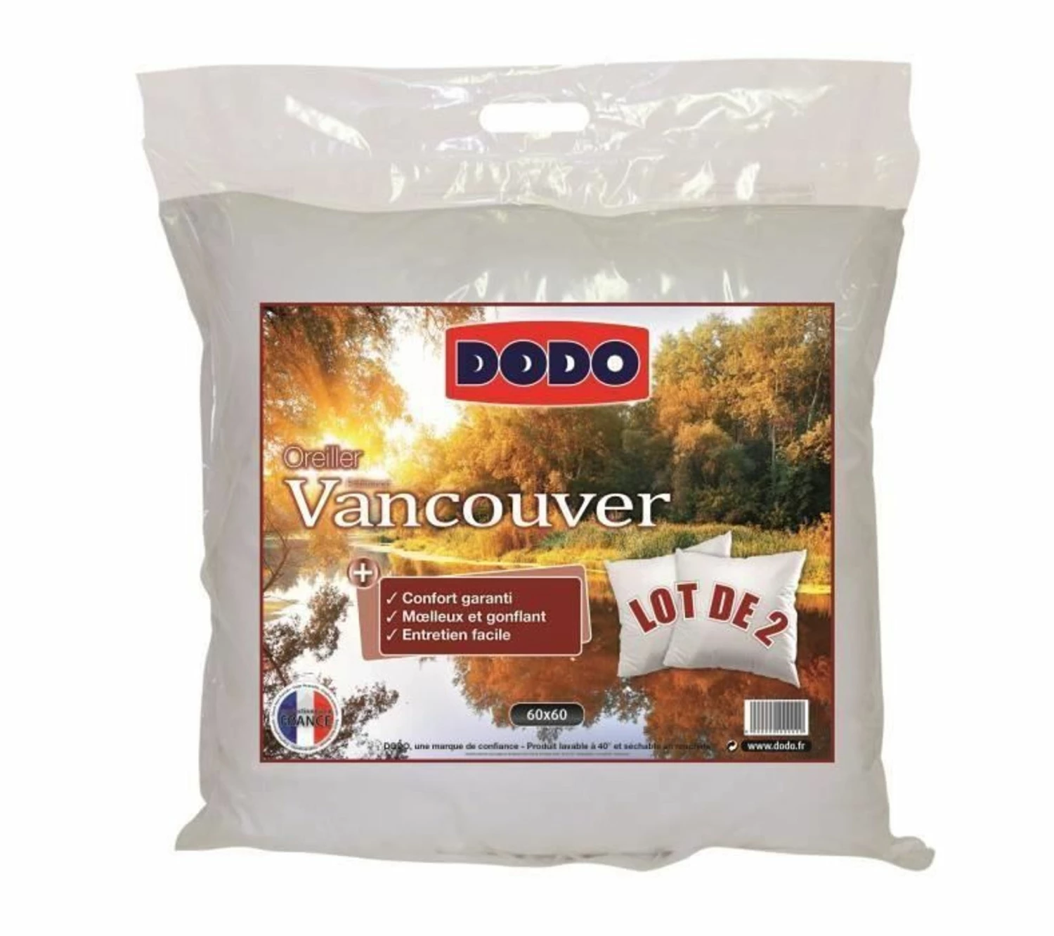 Meilleur prix ✨ DODO Lot De 2 Oreillers Vancouver 60x60 cm ❤️ 3 Meilleur prix ✨ DODO Lot De 2 Oreillers Vancouver 60x60 cm ❤️