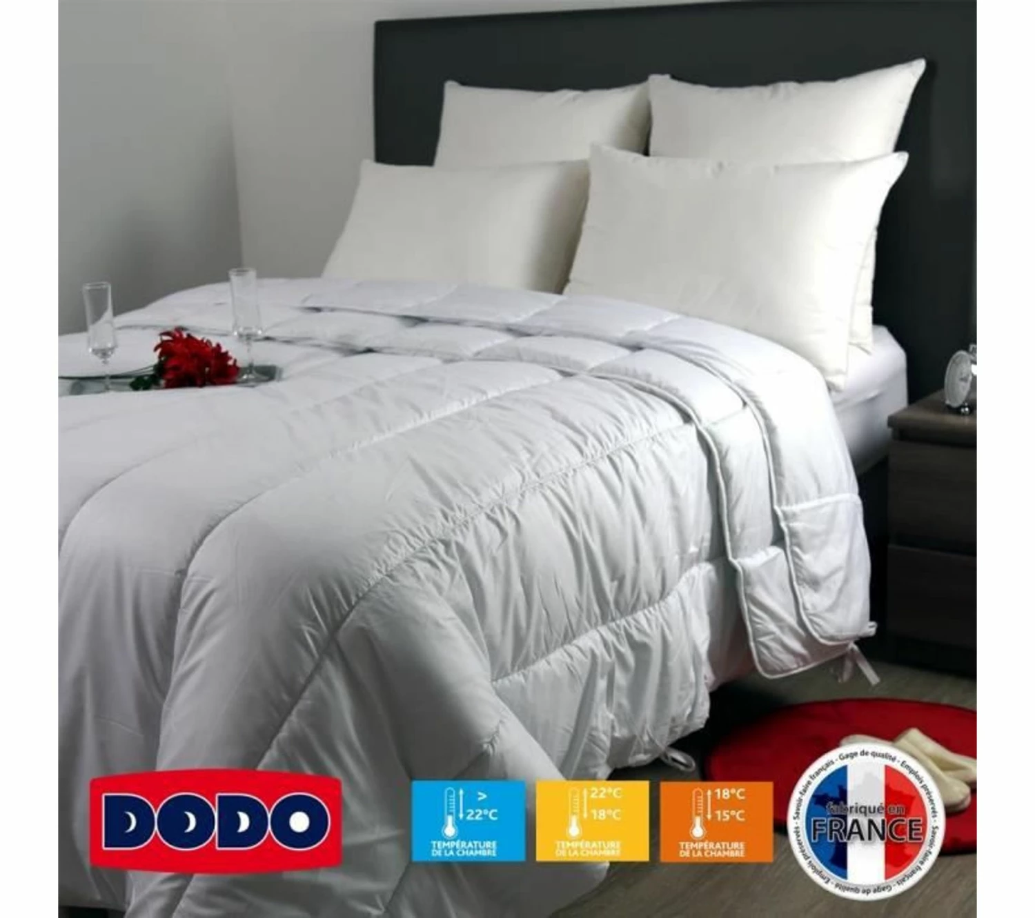 Offres 👏 DODO Couette 4 Saisons Polyester 300 Gr/m² 140x200 Cm Blanc 🔥 4 Offres 👏 DODO Couette 4 Saisons Polyester 300 Gr/m² 140x200 Cm Blanc 🔥 – Image 2