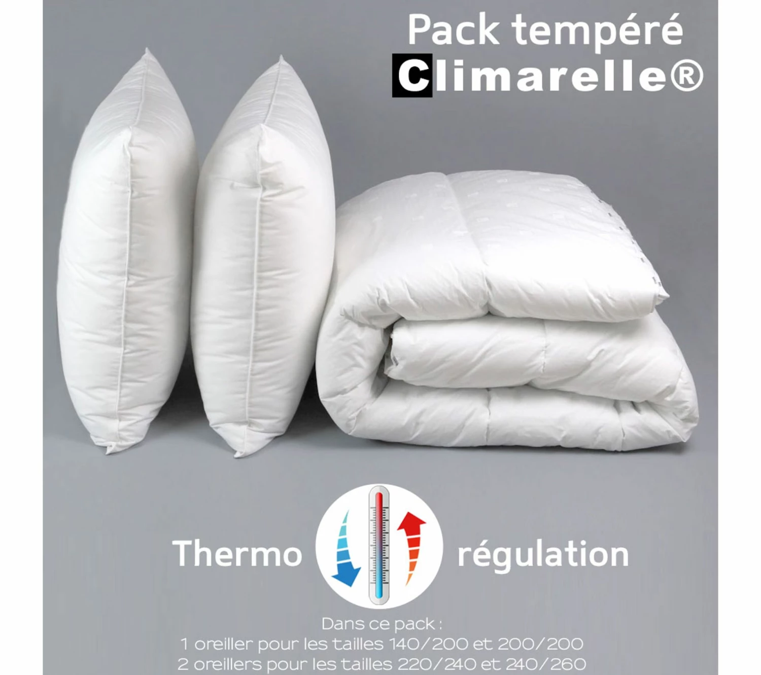 Le moins cher 👏 DODO Pack Climarelle® Thermorégulation Couette Temperee+oreiller 200 X 200 Cm Blanc 🔔 3 Le moins cher 👏 DODO Pack Climarelle® Thermorégulation Couette Temperee+oreiller 200 X 200 Cm Blanc 🔔