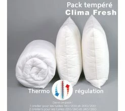 Coupon 🌟 DODO Pack Clima Fresh Thermorégulation Couette Tempérée + oreiller 140 X 200 Cm Blanc ✔️ -Doublures de lit Soldes 3307412851914 D