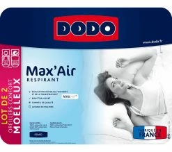 Meilleure vente 😉 Lot de 2 oreillers 60x60 cm DODO MAXAIR ⭐ 9 Meilleure vente 😉 Lot de 2 oreillers 60x60 cm DODO MAXAIR ⭐ -Doublures de lit Soldes 3307418221117 D