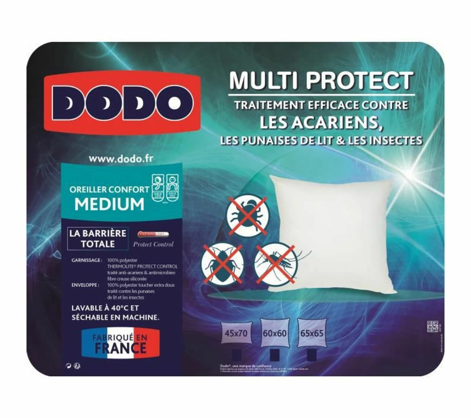 Remise 👍 DODO Oreiller Multiprotect - 65 X 65 Cm 🎁 4 Remise 👍 DODO Oreiller Multiprotect - 65 X 65 Cm 🎁 – Image 2