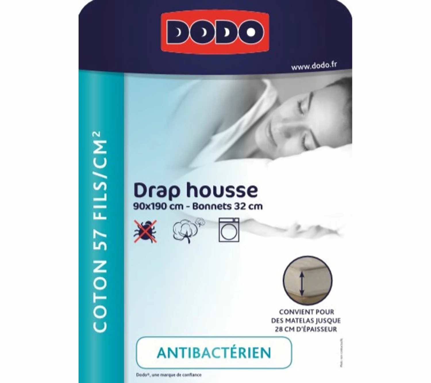 Sortie 😍 Drap housse blanc 90x190 cm DODO COTON 👍 7 Sortie 😍 Drap housse blanc 90x190 cm DODO COTON 👍 – Image 5