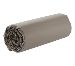 Budget 🛒 Drap housse 160x200 cm DODO COTON taupe 😉 -Doublures de lit Soldes 3609251731977 Q