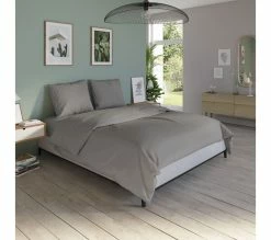 Offres ❤️ Housse de couette 240x260 cm DODO COTON taupe ✔️
