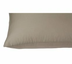 Sortie 🎉 2 taies doreillers 65x65 cm DODO COTON TAUPE 🔔 -Doublures de lit Soldes 3609251732370 D