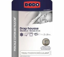 Nouveau 👍 Drap housse blanc 180x200 cm DODO PERCALE 🤩 9 Nouveau 👍 Drap housse blanc 180x200 cm DODO PERCALE 🤩 -Doublures de lit Soldes 3609251732523 Z9