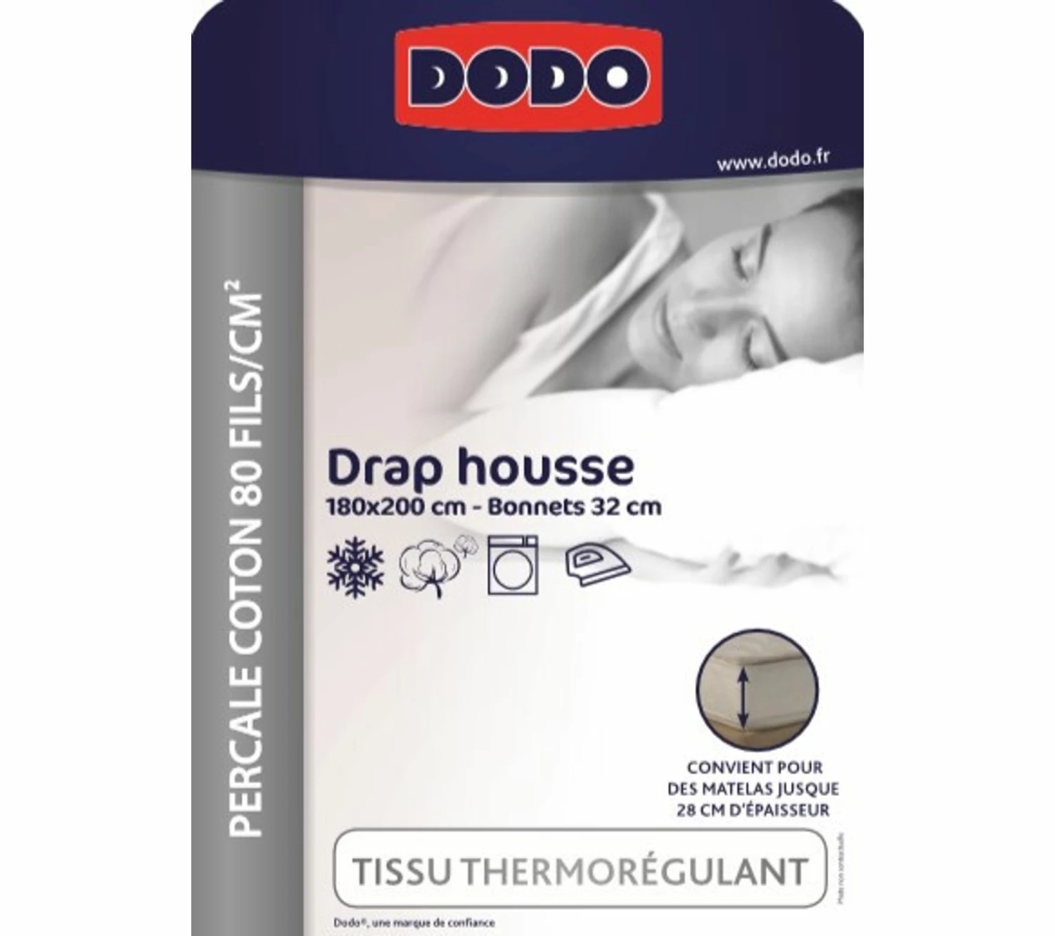 Nouveau 👍 Drap housse blanc 180x200 cm DODO PERCALE 🤩 6 Nouveau 👍 Drap housse blanc 180x200 cm DODO PERCALE 🤩 – Image 4