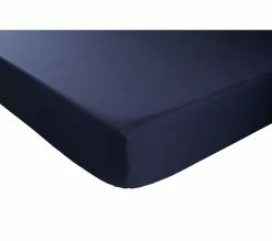 Le moins cher 🎉 Drap housse 140x190 cm DODO PERCALE bleu marine 😉