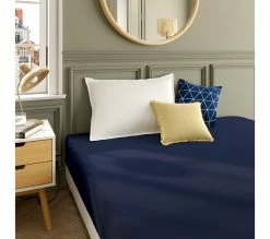 Bon marché ⭐ Drap housse 160x200 cm DODO PERCALE bleu marine ⌛