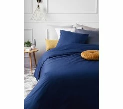 Offres 🎉 Housse de couette 220x240 cm DODO PERCALE bleu marine 🤩