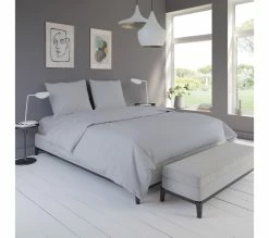 Meilleur prix 🎉 Housse de couette 220x240 cm DODO PERCALE GRIS CLAIR 🌟