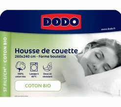 Offres 🔔 Housse de couette 240x260 cm DODO COTON BIO VERT DEAU 🎁 -Doublures de lit Soldes 3609251817015 Z9